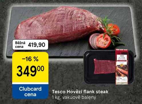 Tesco Hovězí flank steak, 1 kg 