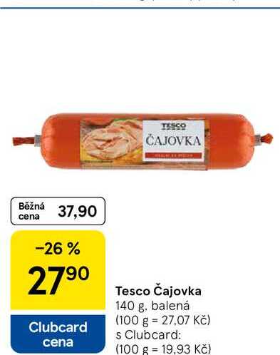 Tesco Čajovka, 140 g, balená