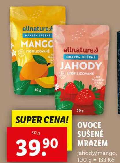 OVOCE SUŠENÉ MRAZEM, 30 g