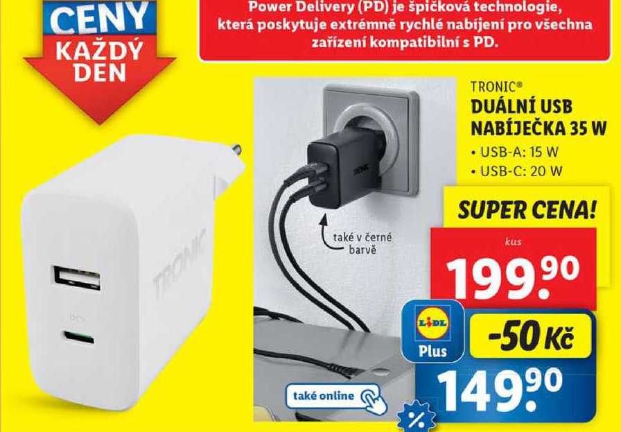 DUÁLNÍ USB NABÍJEČKA 35 W