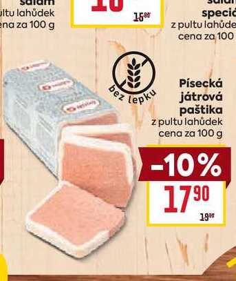 Písecká játrová paštika z pultu lahůdek cena za 100g
