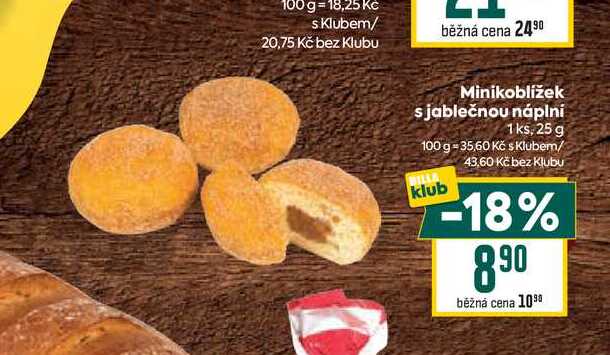Minikobližek s jablečnou náplní 1ks, 25 g 