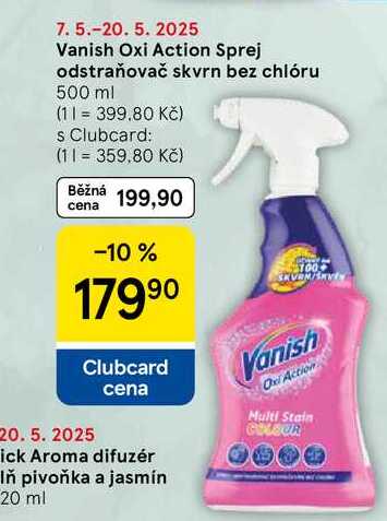 Vanish Oxi Action Sprej odstraňovač skvrn bez chlóru, 500 ml