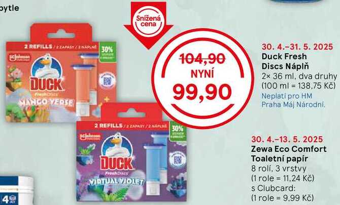 Duck Fresh Discs Náplň, 2x 36 ml, dva druhy 