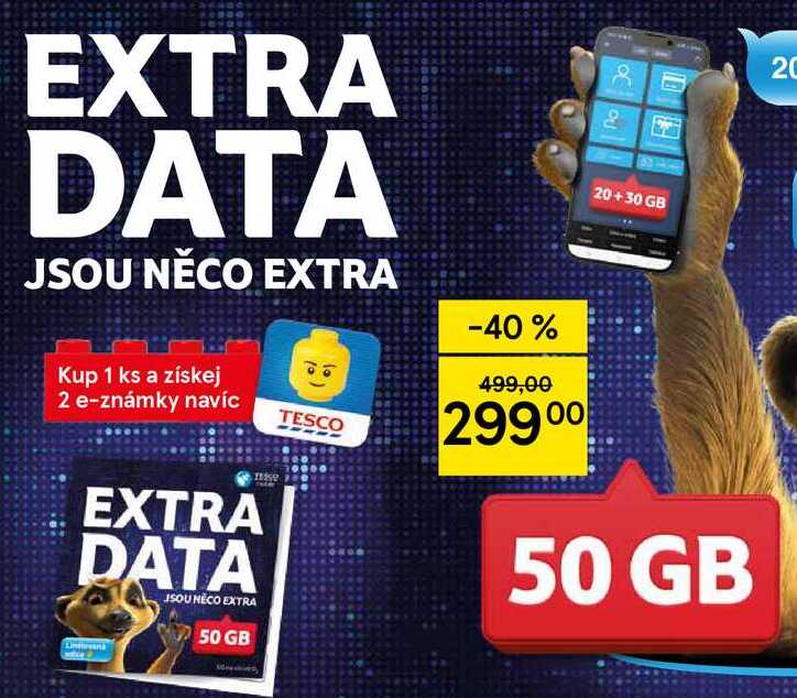 EXTRA DATA JSOU NĚCO EXTRA 50 GB  