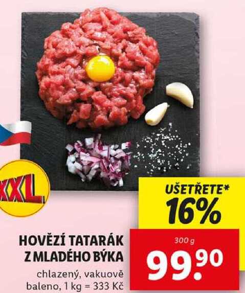 HOVĚZÍ TATARÁK Z MLADÉHO BÝKA, 300 g