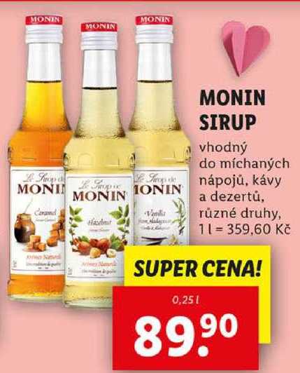 MONIN SIRUP, 0,25 l