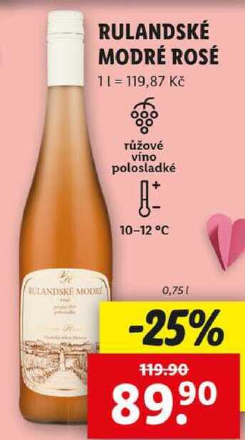 RULANDSKÉ MODRÉ ROSÉ, 0,75 l