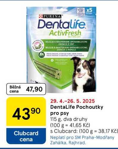 DentaLife Pochoutky pro psy, 115 g. dva druhy  