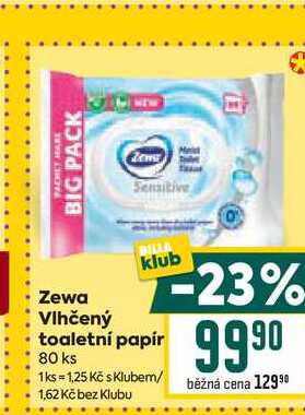 Zewa Vlhčený toaletní papír 80 ks  