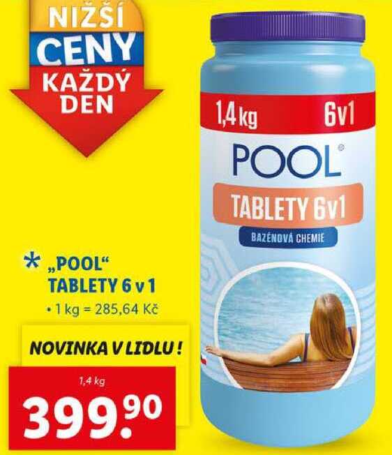 ,,POOL" TABLETY 6 v 1 , 1,4 l
