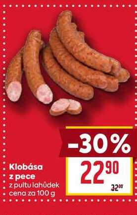 Klobása z pece z pultu lahůdek cena za 100g
