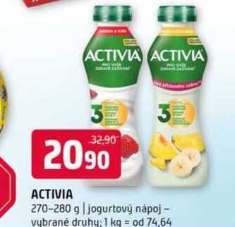 Activia jogurtový nápoj, různé příchutě 270-280g