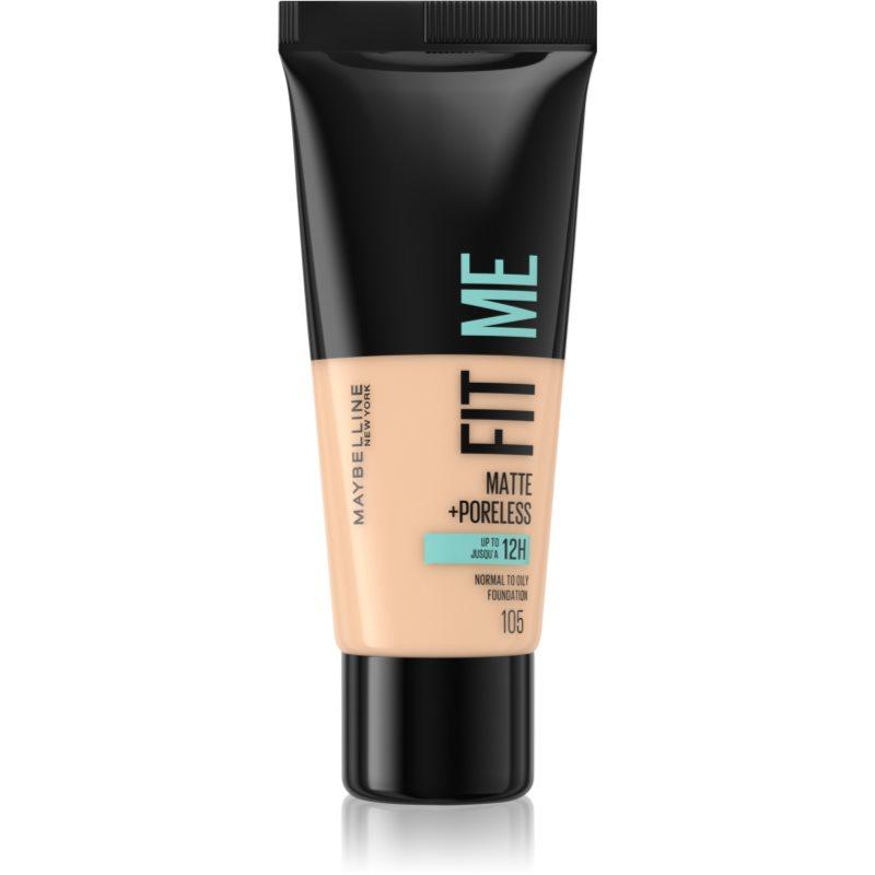 MAYBELLINE NEW YORK Fit Me! Matte+Poreless matující make-up pro normální a mastnou pleť odstín 105 Natural Ivory 30 ml