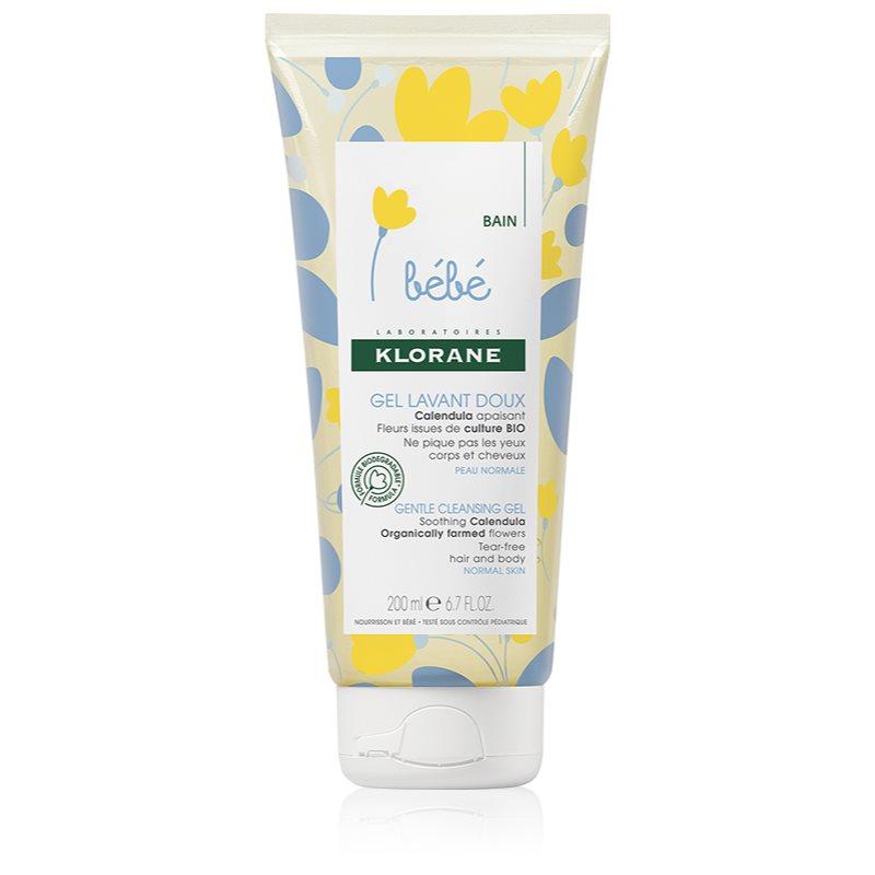 Klorane Bébé Calendula jemný mycí gel pro děti od narození s pumpičkou 200 ml