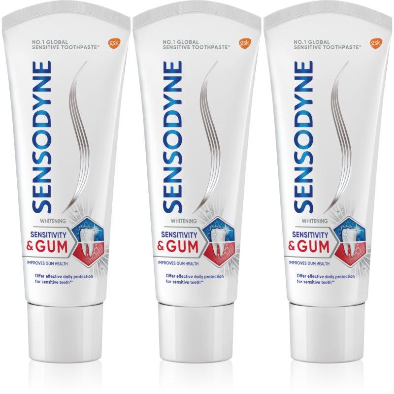 Sensodyne Sensitivity & Gum Whitening bělicí zubní pasta pro ochranu zubů a dásní 3x75 ml