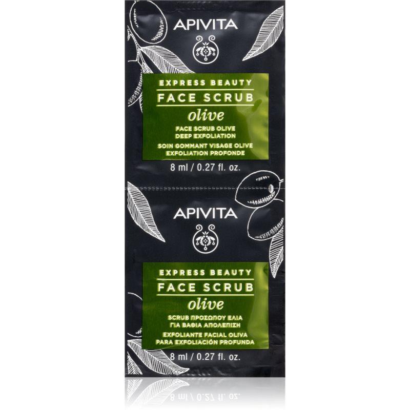 Apivita Express Beauty Exfoliating Face Scrub Olive intenzivní čisticí peeling na obličej 2 x 8 ml