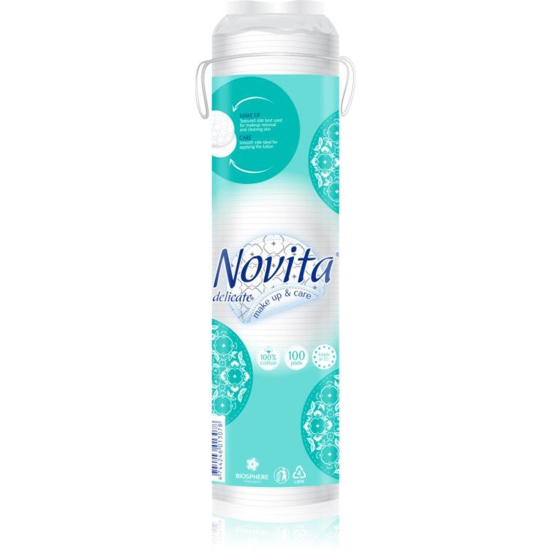NOVITA Delicate bavlněné tamponky pro odlíčení a čištění pleti 100 ks