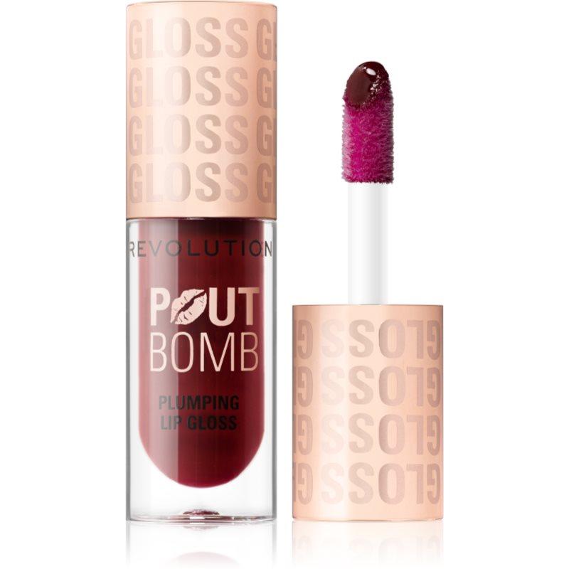 Makeup Revolution Pout Bomb lesk na rty se zvětšujícím efektem odstín Jelly Berry Mauve 4.6 ml