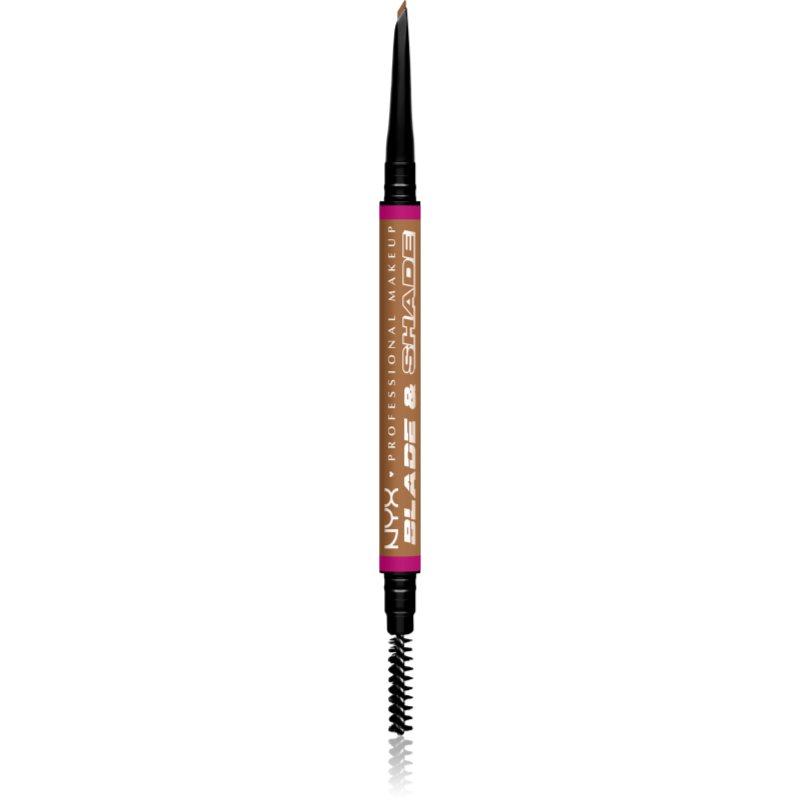 NYX Professional Makeup Blade & Shade tužka na obočí s kartáčkem odstín 01 Ash Blonde 0.06 g