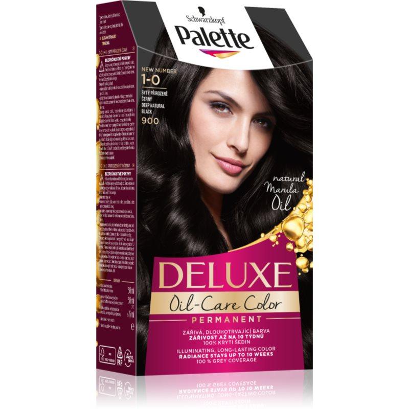 Schwarzkopf Palette Deluxe permanentní barva na vlasy odstín 1-0 (900) Sytý přirozeně černý 1 ks