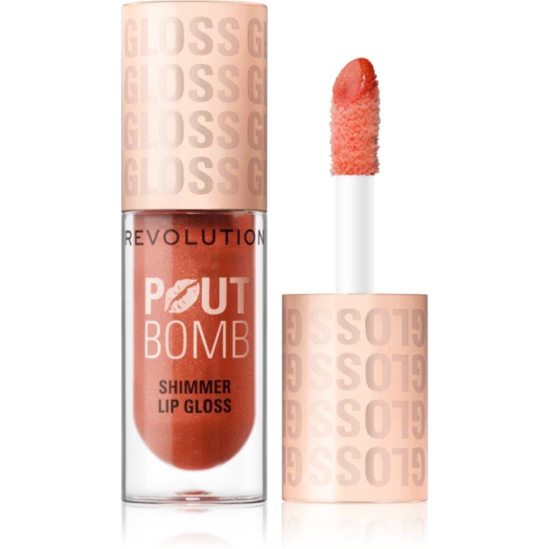 Makeup Revolution Shimmer Gloss třpytivý lesk na rty odstín Gold 4.5 ml