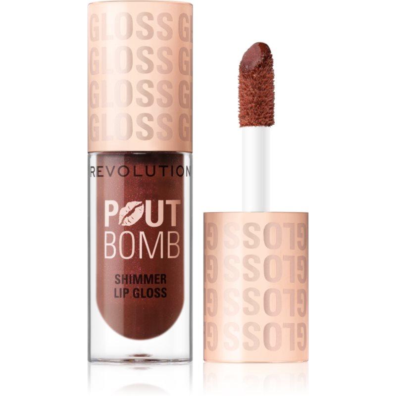 Makeup Revolution Shimmer Gloss třpytivý lesk na rty odstín Chocolate Sparkle 4.5 ml