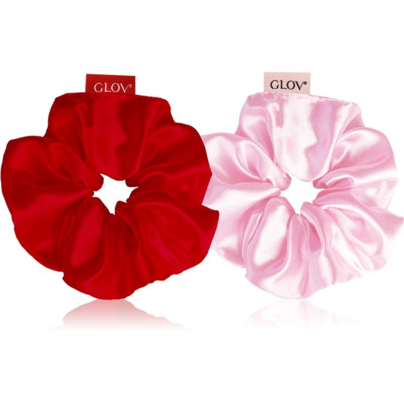 GLOV Satin Scrunchies S gumičky do vlasů Red/Pink 2 ks