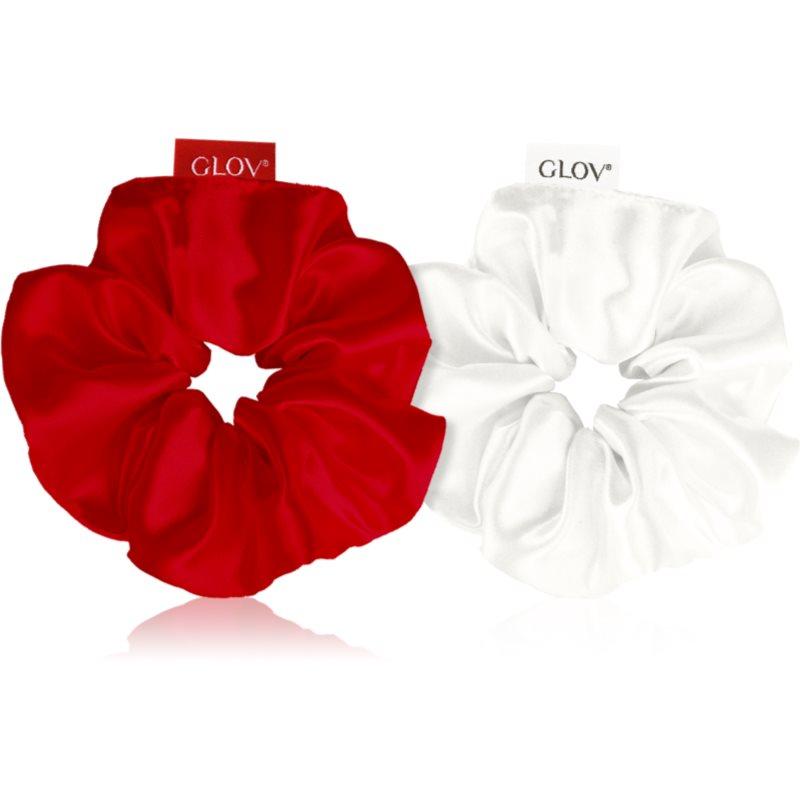GLOV Satin Scrunchies S gumičky do vlasů Red/Beige 2 ks
