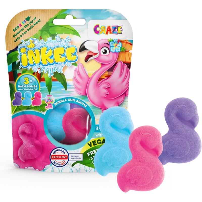 Craze INKEE Flamingo koupelová bomba pro děti 3x55 g