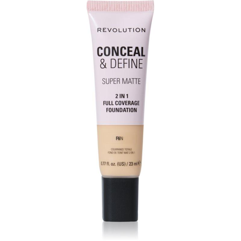 Makeup Revolution Conceal & Define matující make-up odstín F6N 23 ml