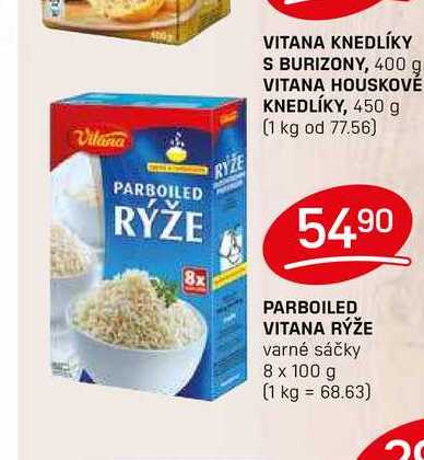 PARBOILED VITANA RÝŽE varné sáčky 8 x 100g