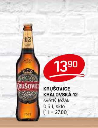 KRUŠOVICE KRÁLOVSKÁ 12 světlý ležák 0,5l