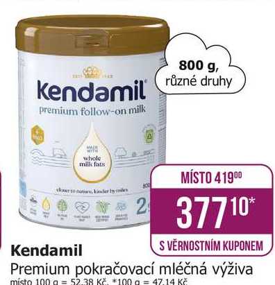 Kendamil Premium pokračovací mléčná výživa 800g