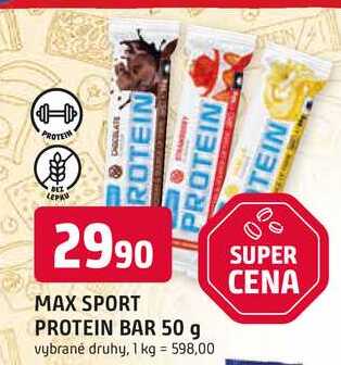 MaxSport Proteinová tyčinka 50g, vybrané druhy