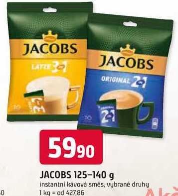 JACOBS 125-140 g instantní kávová směs