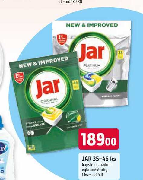 Jar kapsle do myčky nádobí 35 ks, vybrané druhy