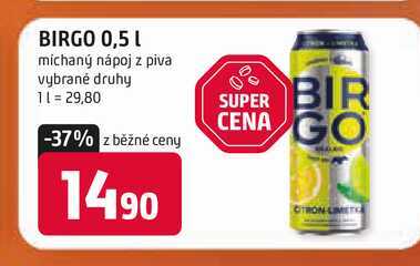 BIRGO 0,5 L michaný nápoj z piva vybrané druhy  