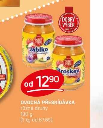 OVOCNÁ PŘESNÍDÁVKA různé druhy 190 g
