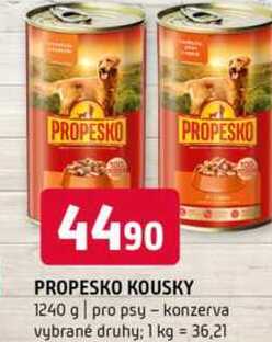 Propesko kousky 1240 g pro psy konzerva vybrané druhy