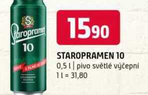 Staropramen 10 0,5l pivo světlé výčepní 