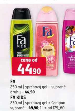Fa magic 250 ml sprchový gel vybrané druhy FA KIDS 250 ml sprchový gel + šampon vybrané  