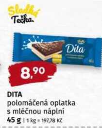 Dita polomáčená oplatka s mléčnou náplní 45 g 