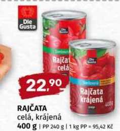 Rajčata celá, krájená 400 g