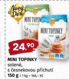 Mini topinky solené, s česnekovou příchutí 150 g 