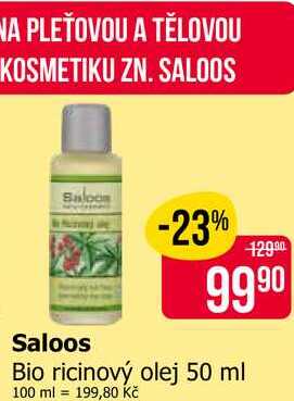 Saloos Bio ricinový olej 50 ml 
