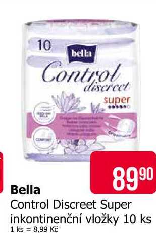 Bella Control Discreet Super inkontinenční vložky 10 ks  