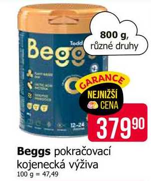 Beggs pokračovací kojenecká výživa 800 g 