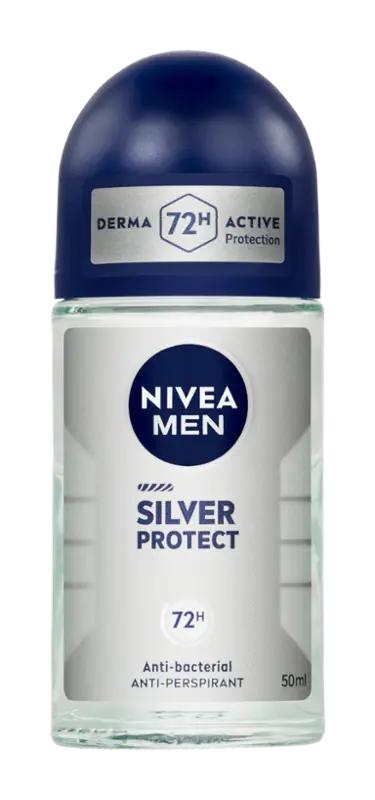 NIVEA Men Antiperspirant roll-on pro muže Silver Protect, 50 ml