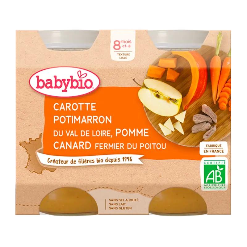 Babybio BIO mrkev, dýně, jablka a kachna, 400 g